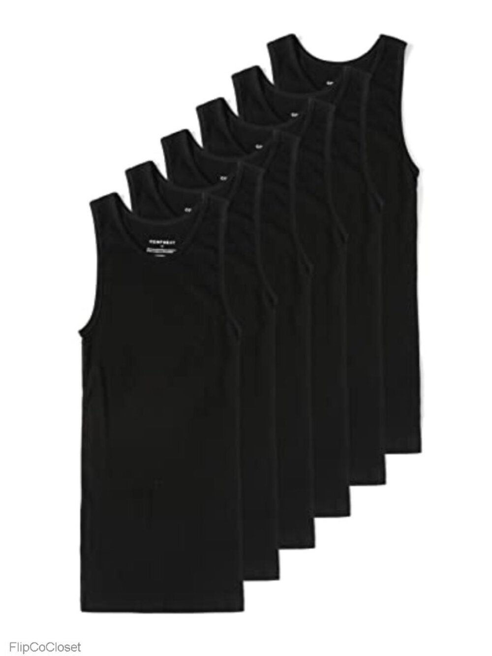 Men's 6-Pack Tight Fit Stretchy Cotton Tank Tops Undershirts